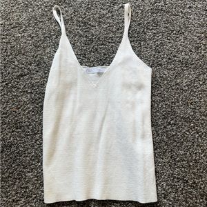 Zara White Knit Top
